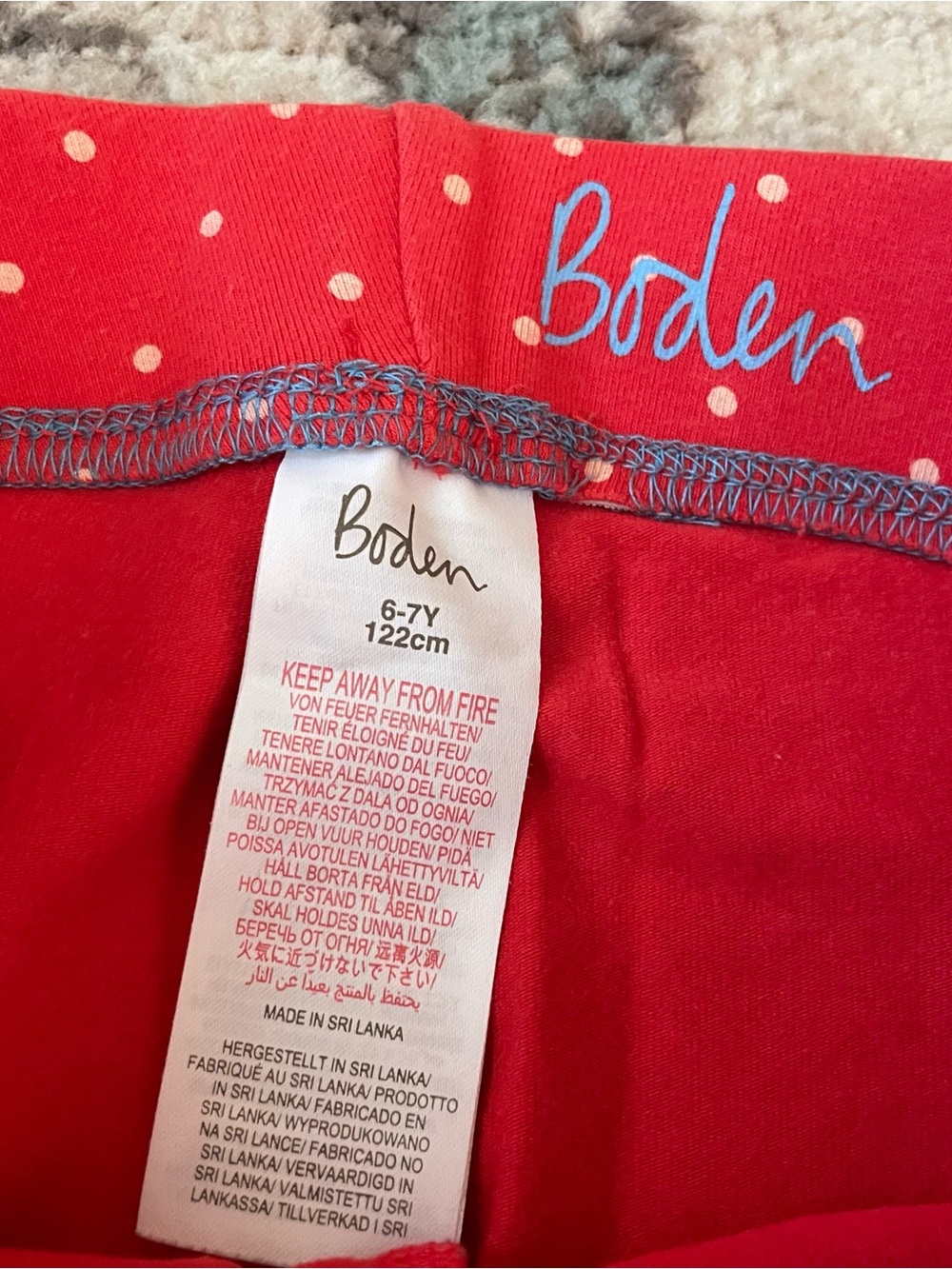 Boden Red Polka Dot Kids Leggings 6/7 - Picture 3 of 3